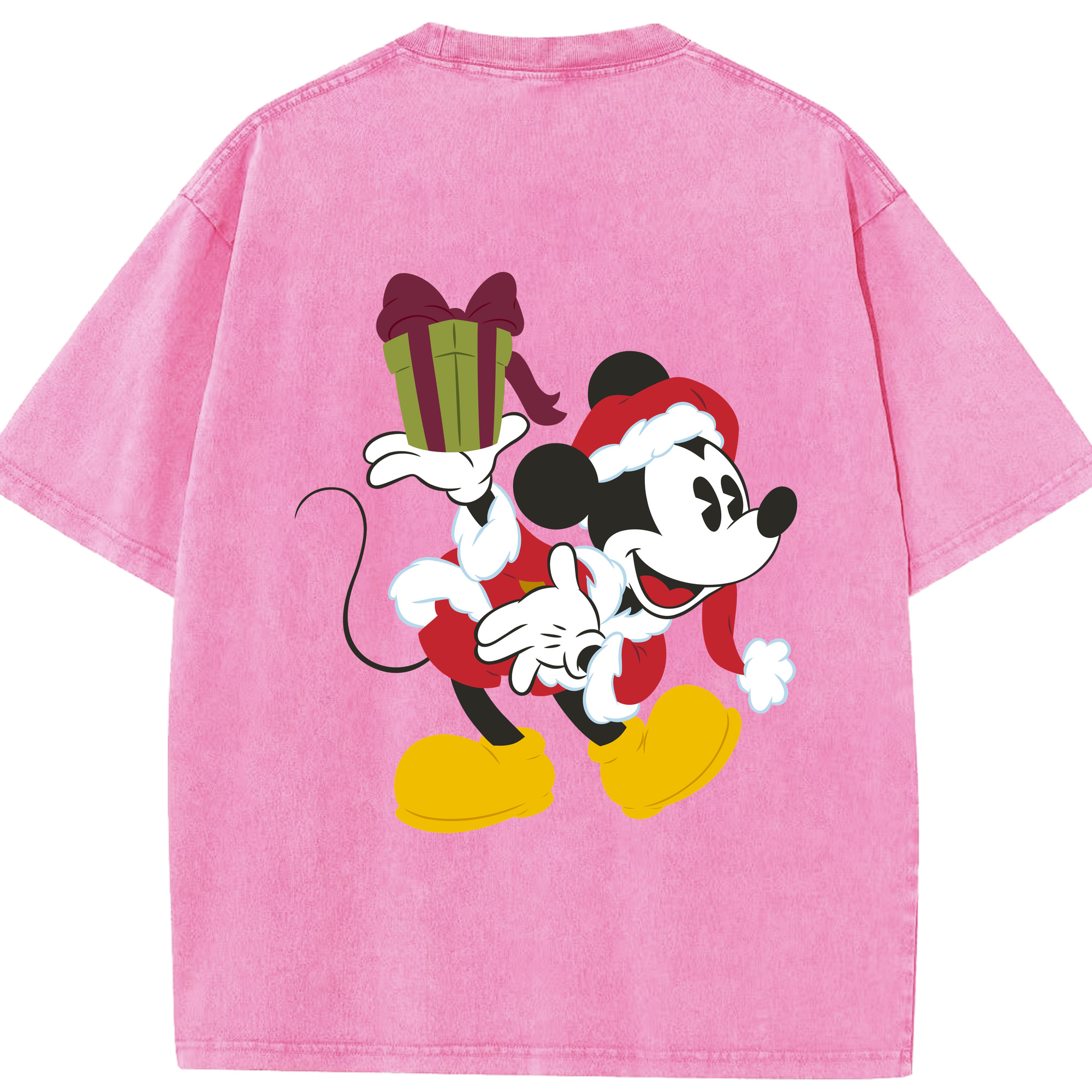 （画像用） ミッキーマウス Mickey Mouse 綿100% ヴィンテージ風 半袖Tシャツ（背面プリント）